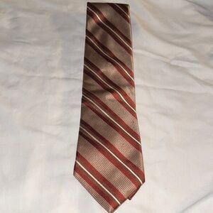 Vintage Meeting Place Brown and Red Striped Tie